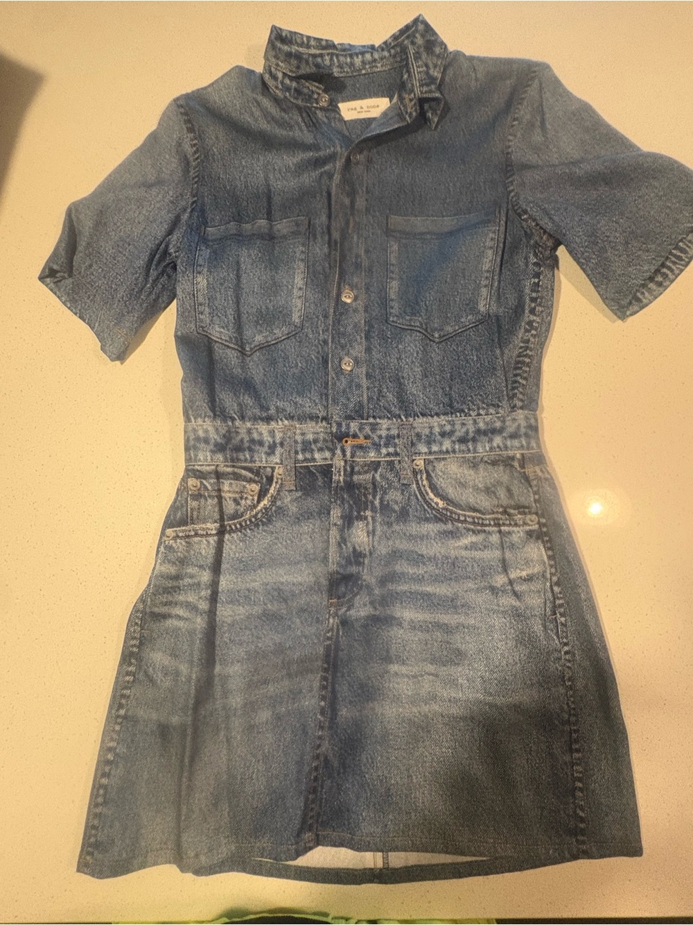 rag & bone denim printed  Button-Up in Blue